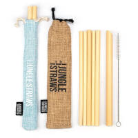Bamboo Straw Set - Light Blue